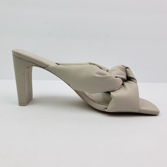 H&M Womens Size 8 Light Gray Slip On Formal 3.5" Heeled Sandals - Picture 3 of 14
